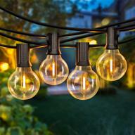 🌟 shatterproof outdoor patio string lights - 50ft led g40 globe string lights with 50+2 dimmable edison bulbs, waterproof bistro light for balcony party wedding market, backyard hanging lights логотип