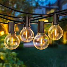 img 4 attached to 🌟 Shatterproof Outdoor Patio String Lights - 50FT LED G40 Globe String Lights with 50+2 Dimmable Edison Bulbs, Waterproof Bistro Light for Balcony Party Wedding Market, Backyard Hanging Lights