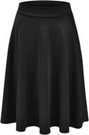 eimin women's stretchy flared casual midi skater skirt | basic & versatile (sizes s-3xl) logo