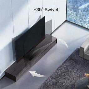 img 2 attached to 📺 PERLESMITH Swivel TV Stand: Height Adjustable Table Top Base for 32-70 inch 4K Flat Screen TVs - VESA 600x400mm