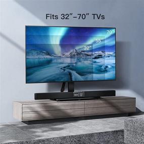 img 3 attached to 📺 PERLESMITH Swivel TV Stand: Height Adjustable Table Top Base for 32-70 inch 4K Flat Screen TVs - VESA 600x400mm