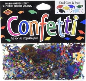 img 2 attached to Vibrant Beistle Grad Caps and Stars 🎉 Confetti - Multicolored 1/2 oz for Festive Celebrations!