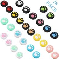 🐾 set of 28 cute cat claw design thumb grip caps - soft silicone cover for nintendo switch, switch lite, and joy-con controller - replacement analog stick cover and joystick cap logo