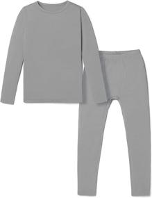 img 4 attached to TSLA Kids & Youth Thermal Underwear Set, 👕 Cozy Fleece-Lined Long Johns, Winter Base Layer Top & Bottom