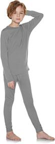 img 3 attached to TSLA Kids & Youth Thermal Underwear Set, 👕 Cozy Fleece-Lined Long Johns, Winter Base Layer Top & Bottom