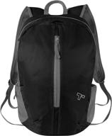 travelon packable backpack in black, range of sizes logo