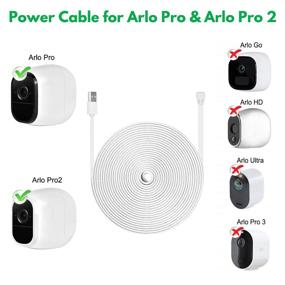 img 3 attached to 🔌 3-Pack 30FT Weatherproof Outdoor Power Cable for Arlo Pro 2, Quick Charge 3.0 Adapter Included, Continuous Camera Charging (White)