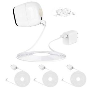 img 4 attached to 🔌 3-Pack 30FT Weatherproof Outdoor Power Cable for Arlo Pro 2, Quick Charge 3.0 Adapter Included, Continuous Camera Charging (White)