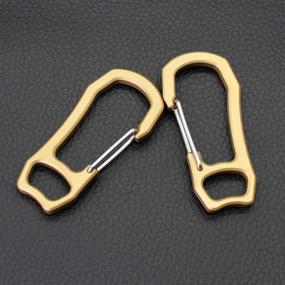 img 2 attached to 🔑 Premium Quality Brass Carabiner Keychain Set: PPFISH 2PCS Heavy Duty EDC Quick Release Hooks with Key Ring for Men and Women