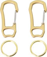 🔑 premium quality brass carabiner keychain set: ppfish 2pcs heavy duty edc quick release hooks with key ring for men and women логотип