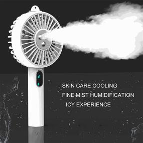 img 2 attached to 🌬️ YIDERBO White Smart Humidifier Battery Powered Portable Misting Mini USB Desk Fan Standing Personal Small Cooling