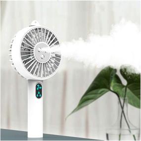 img 4 attached to 🌬️ YIDERBO White Smart Humidifier Battery Powered Portable Misting Mini USB Desk Fan Standing Personal Small Cooling