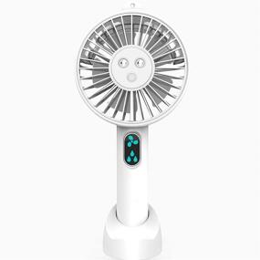 img 3 attached to 🌬️ YIDERBO White Smart Humidifier Battery Powered Portable Misting Mini USB Desk Fan Standing Personal Small Cooling