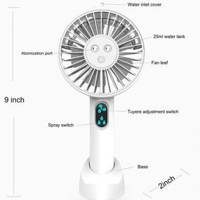 img 1 attached to 🌬️ YIDERBO White Smart Humidifier Battery Powered Portable Misting Mini USB Desk Fan Standing Personal Small Cooling