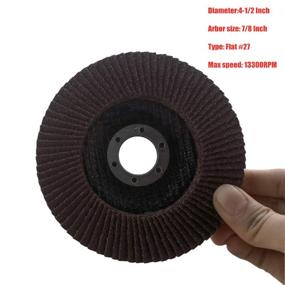 img 2 attached to Premium High Density Flap Discs Assortment - 20 Pack, 4 1/2 Inch, 40 60 🔸 80 120 Grit, Aluminum Oxide Abrasives, Sanding Grinding Disk, Flat Type #27, 7/8 Inch Arbor Size