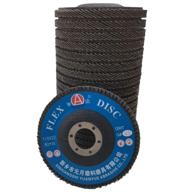 premium high density flap discs assortment - 20 pack, 4 1/2 inch, 40 60 🔸 80 120 grit, aluminum oxide abrasives, sanding grinding disk, flat type #27, 7/8 inch arbor size logo