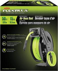 img 3 attached to 🔧 Flexzilla Open Face Retractable Air Hose Reel: Heavy Duty, Lightweight, Hybrid, 3/8 in. x 50 ft., ZillaGreen - L8611FZ