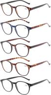 👓 standard fit spring hinge reading glasses for men and women - pack of 5 pairs logo