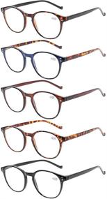 img 4 attached to 👓 Standard Fit Spring Hinge Reading Glasses for Men and Women - Pack of 5 Pairs