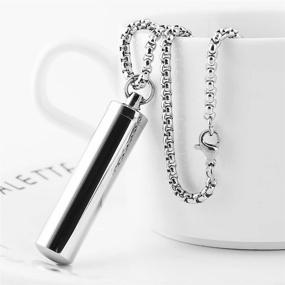 img 2 attached to 🔒 HZMAN Stainless Steel Cremation Urn Jewelry Ashes Capsule Pendant Necklace, Available in 5 Sizes