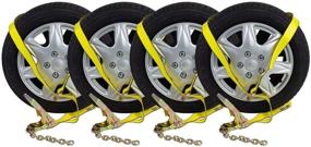 img 4 attached to 🔗 (4 Pack) 2-Inch Chain Ratchets & Lasso Straps for Tow Truck, Wrecker, Car Hauler, and Wheel Lift Applications