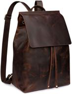 🎒 s-zone women vintage genuine leather backpack purse - stylish rucksack schoolbag travel daypack with luggage sleeve logo