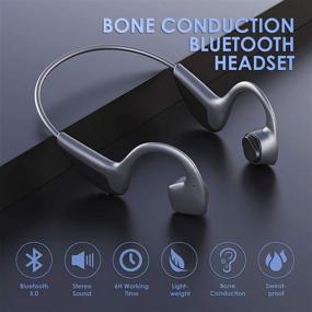 img 1 attached to Waterproof Wireless Bone Conduction Bluetooth Headphones - Lightweight Open-Ear Design, Headsets with Bone Conducting Technology