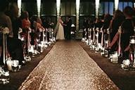 🌹 trlyc rose gold sequin wedding aisle runner - 48in x 15 ft - sparkling sequin carpet logo
