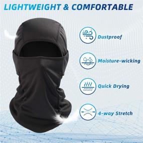 img 1 attached to AstroAI Ski Mask Balaclava Face Mask - UV Protection & Windproof Face Cover for Skiing, Snowboarding, Cycling, Hiking - Men's & Women's (Black)