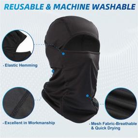 img 2 attached to AstroAI Ski Mask Balaclava Face Mask - UV Protection & Windproof Face Cover for Skiing, Snowboarding, Cycling, Hiking - Men's & Women's (Black)