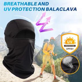 img 3 attached to AstroAI Ski Mask Balaclava Face Mask - UV Protection & Windproof Face Cover for Skiing, Snowboarding, Cycling, Hiking - Men's & Women's (Black)