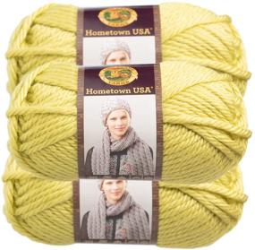 img 4 attached to 🦁 Premium Lion Brand (3 Pack) Efficacious Hometown USA Soft Monterey Lime Green Yarn for Knitting & Crocheting - Super Bulky #6 Acrylic