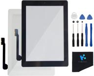 kakusiga ipad 3rd gen touch screen replacement kit in white - includes glass digitizer, home button flex, adhesive tape, and repair tools logo