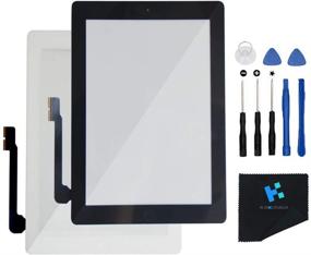 img 4 attached to KAKUSIGA iPad 3rd Gen Touch Screen Replacement Kit in White - Includes Glass Digitizer, Home Button Flex, Adhesive Tape, and Repair Tools