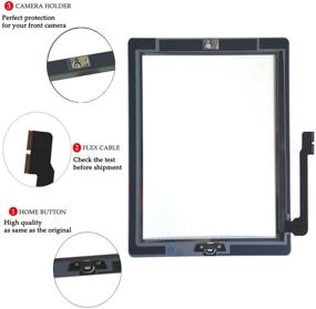 img 2 attached to KAKUSIGA iPad 3rd Gen Touch Screen Replacement Kit in White - Includes Glass Digitizer, Home Button Flex, Adhesive Tape, and Repair Tools