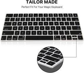 img 1 attached to Enhance and Protect Your iMac Magic Keyboard with EooCoo Magic Keyboard Cover Skin – Black Silicone