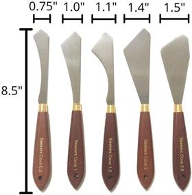 img 1 attached to 🖌️ Универсальный набор живописных ножей - 5 различных палитрных ножей для художников - от тонких до толстых клинков с прямой кромкой и легкой гибкостью (5 шт.)