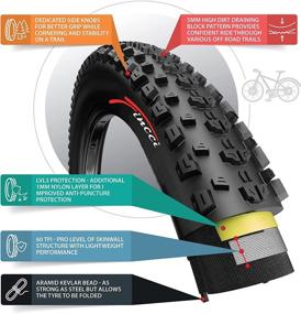 img 3 attached to 🔵 Fincci Pair 27.5 x 2.25 Inch 57-584 Foldable All Mountain Tires for MTB Hybrid Bikes - Pack of 2