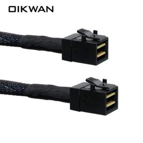 img 1 attached to 💻 OIKWAN Internal HD Mini SAS SFF-8643 to SFF-8643 Cable for RAID or PCI Express Controller, 1.6FT/0.5M Length