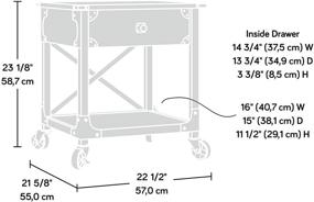 img 2 attached to 🌳 Обзор столика Sauder Steel River: L22.44" x W21.65" x H23.11", отделка углеродным дубом