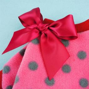 img 2 attached to Fitwarm Cute Ribbon Polka Dot Fleece Pet Dog Coats Pajamas Soft Pjs Winter Clothes