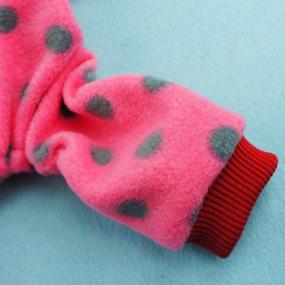 img 1 attached to Fitwarm Cute Ribbon Polka Dot Fleece Pet Dog Coats Pajamas Soft Pjs Winter Clothes