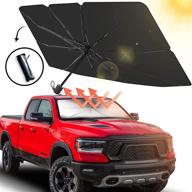 ☀️ складной зонт для автомобильного лобового стекла - защитите свой автомобиль от уф-солнца и жары (большой: 57 ''x 31 '') логотип