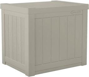 img 4 attached to 📦 22-Gallon Small Deck Box - Lightweight Resin Outdoor Storage Container and Seat for Patio Cushions and Gardening Tools - Store Items on Patio, Garage, Yard - Light Taupe