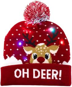 img 4 attached to 🎅 Spice up the Holidays with OurWarm Light Up Christmas Hat Ugly Sweater Beanie