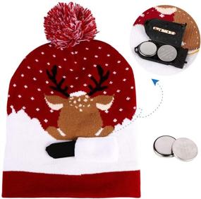 img 3 attached to 🎅 Spice up the Holidays with OurWarm Light Up Christmas Hat Ugly Sweater Beanie