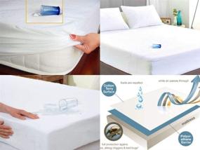 img 2 attached to 🛏️ Top Head Flex Mattress Protector: Split Head Flex Cal-King Size Waterproof Mattress Cover - Fitted Style, 21" Deep, 72"x84", 28" Split from Adjustable Top-Split Cal-King Bed