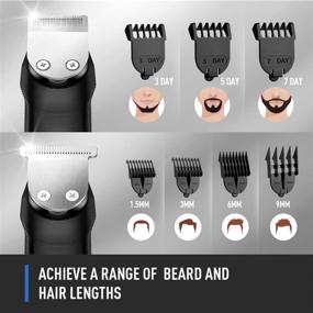 img 1 attached to 🧔 ERADREAM Beard Trimmer for Men - All-in-One Hair Trimmer with Hair Clipper, Waterproof USB Rechargeable & LED Display, Blue - Professional Electric Body Mustache Trimmer for Multi Grooming