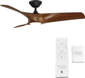 img 3 attached to Smart Ceiling Fan Zephyr Indoor & Outdoor 52in Matte Black Distressed Koa with LED Light Kit, Remote Control and 3000K