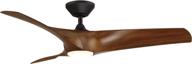 smart ceiling fan zephyr indoor & outdoor 52in matte black distressed koa with led light kit, remote control and 3000k логотип